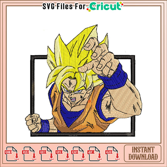 Dragon Ball Z Embroidery Design Instant Download File