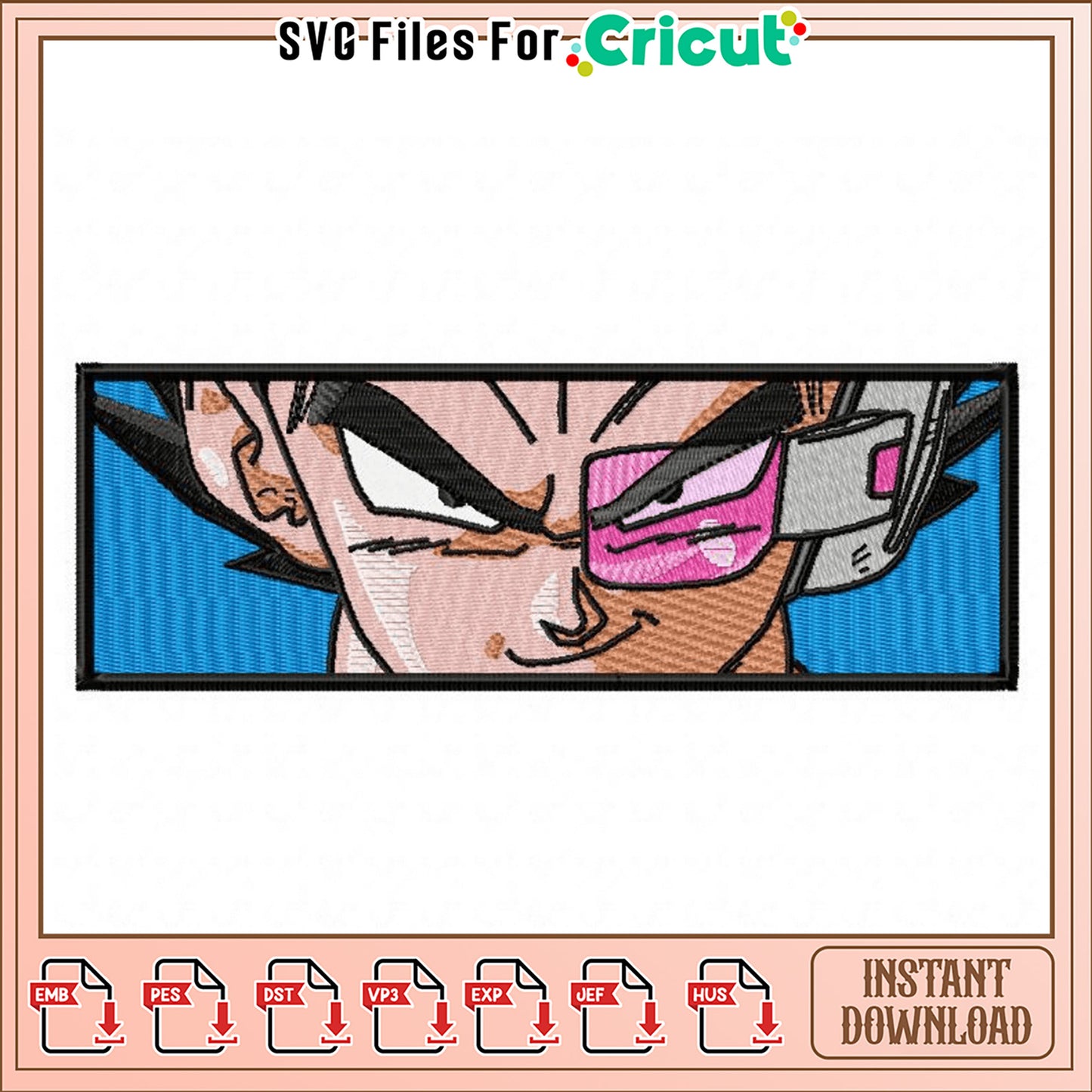 Dragon Ball Z Vegeta Embroidery Design Instant Download