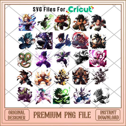 Dragon Ball fighting png bundle, Anime chibi movies bundle, Anime png