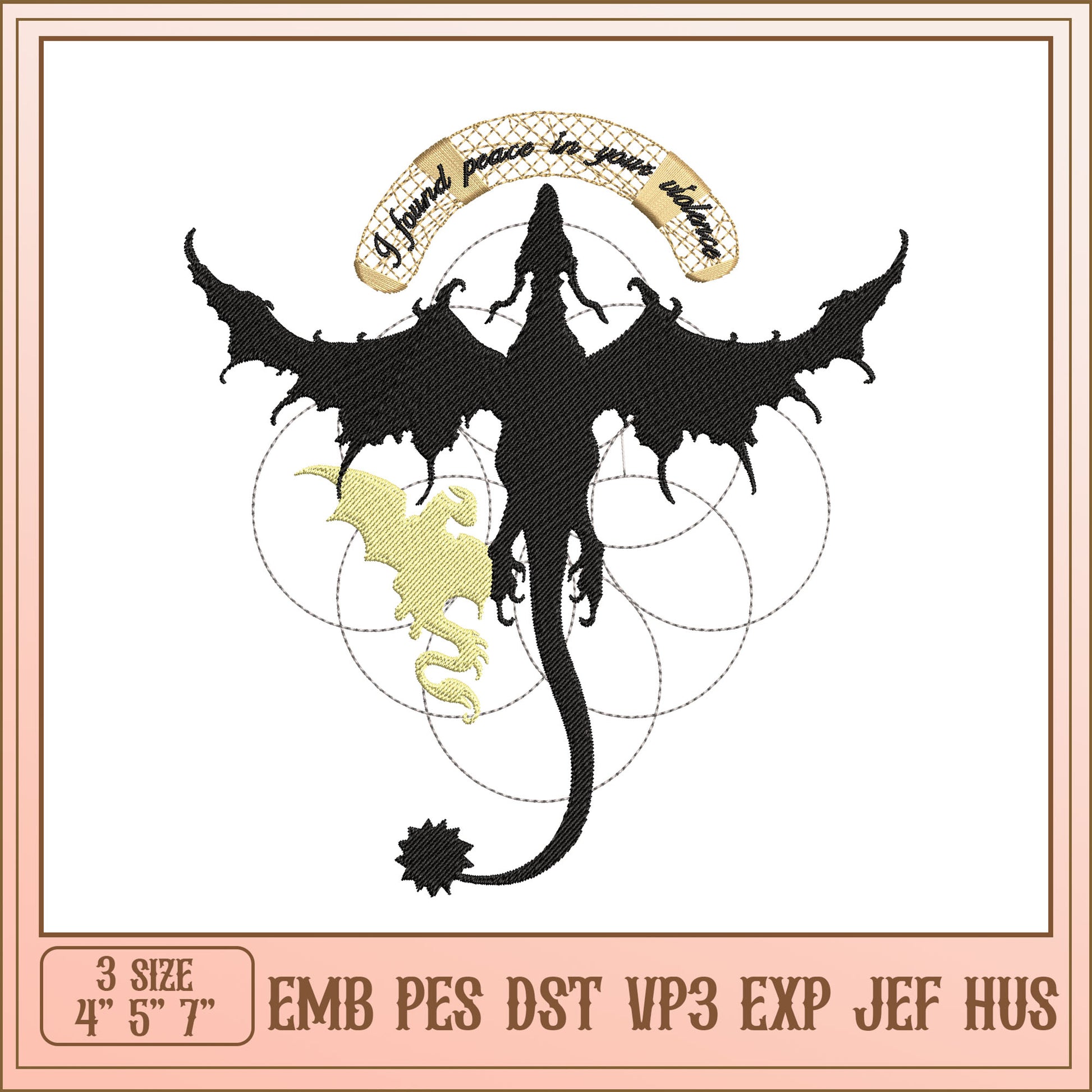Dragon Embroidery Design - EMB, PES, DST