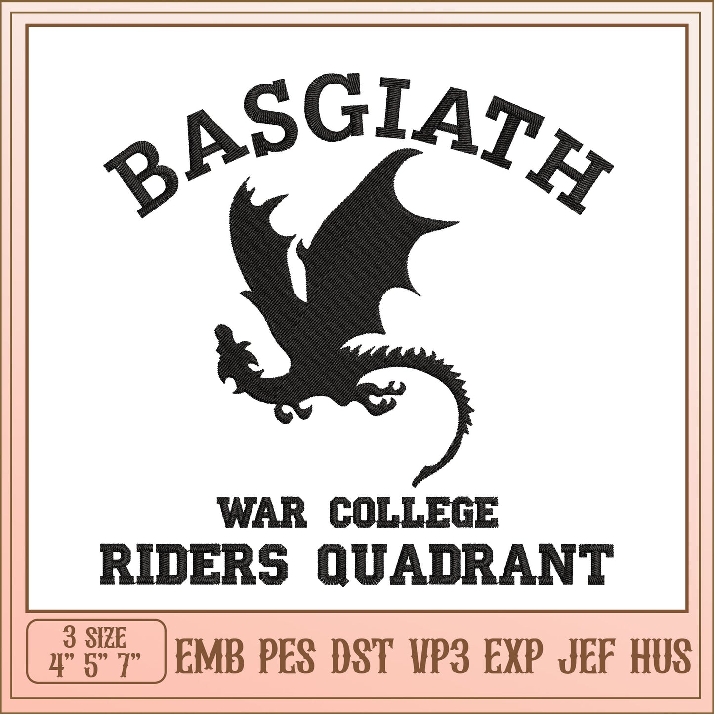 Dragon Embroidery Design - War College Riders
