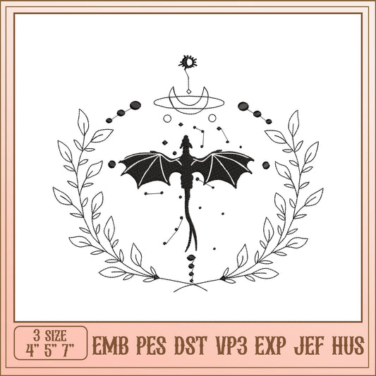Dragon Embroidery Design 3 Sizes