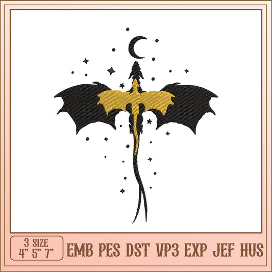 Dragon Embroidery Design 3 Sizes EMB PES DST