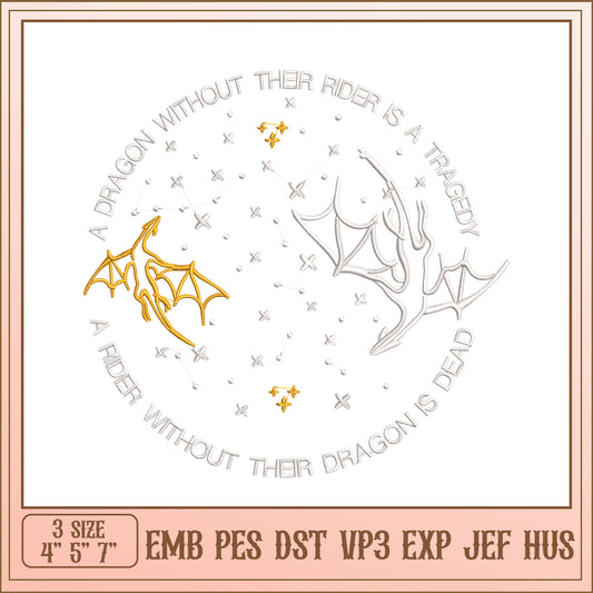 Dragon Rider Embroidery Design
