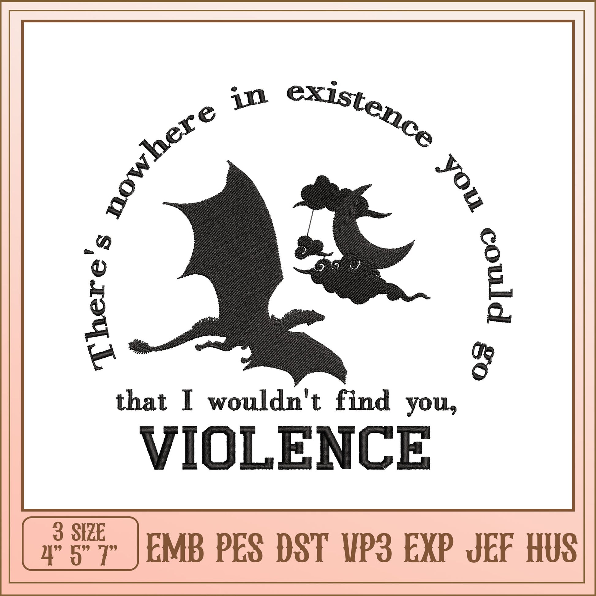 Dragon Violence Embroidery Design