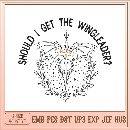 Dragon Wing Leader Embroidery Design