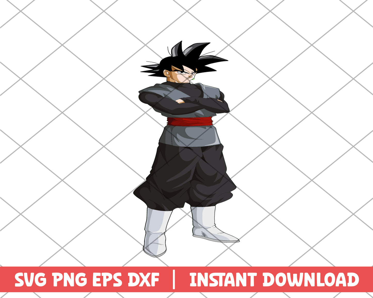 Dragon ball black goku anime svg