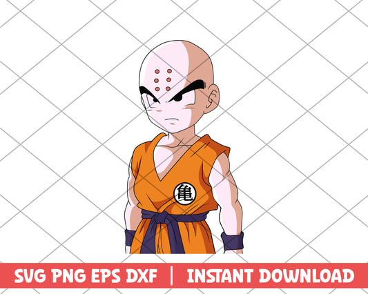 Dragon ball krillin character anime svg