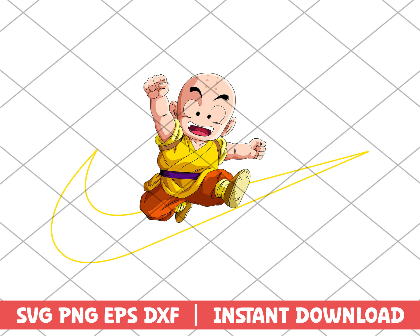 Dragon ball krillin nike anime svg