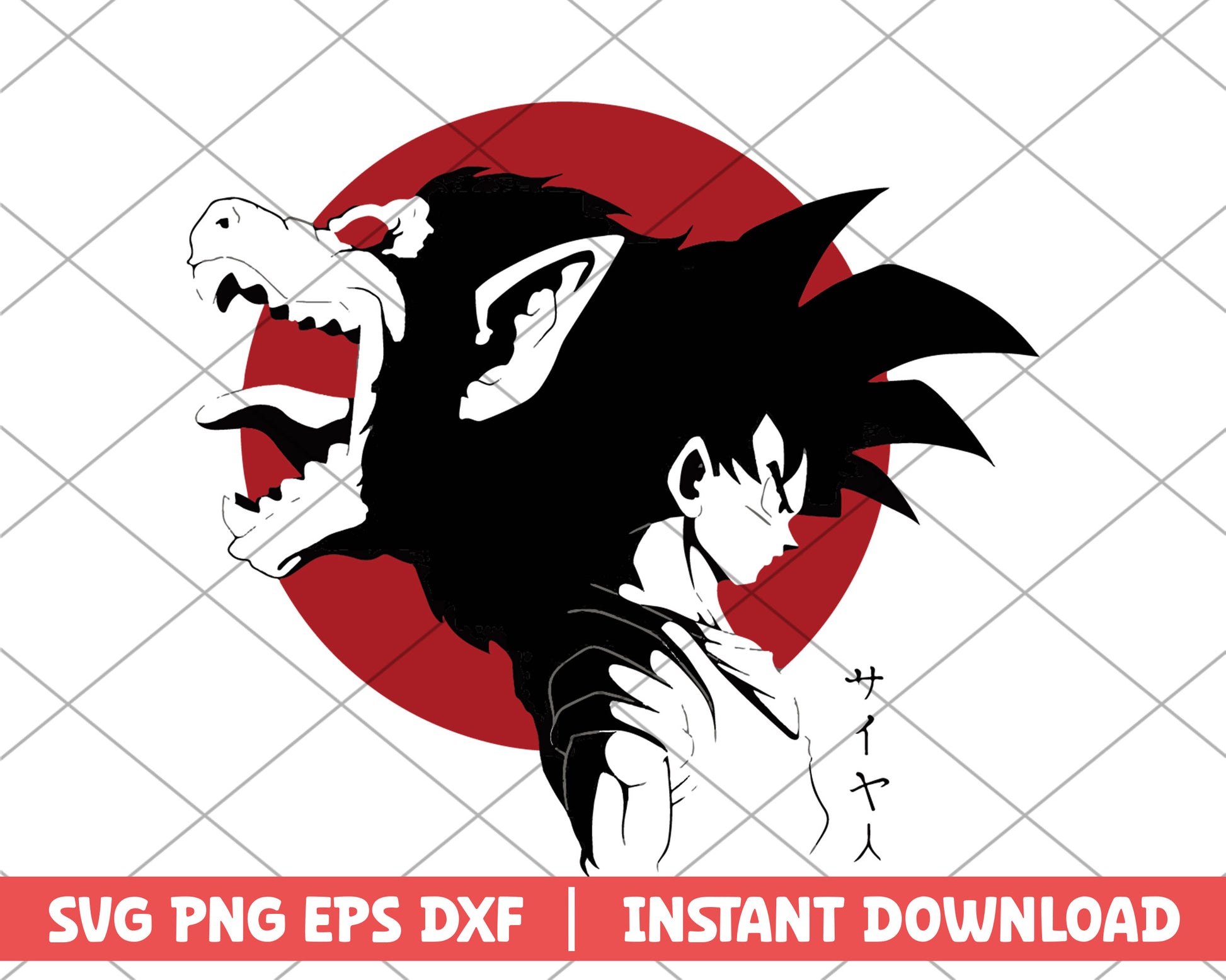 Dragon ball son goku x oozaru anime svg