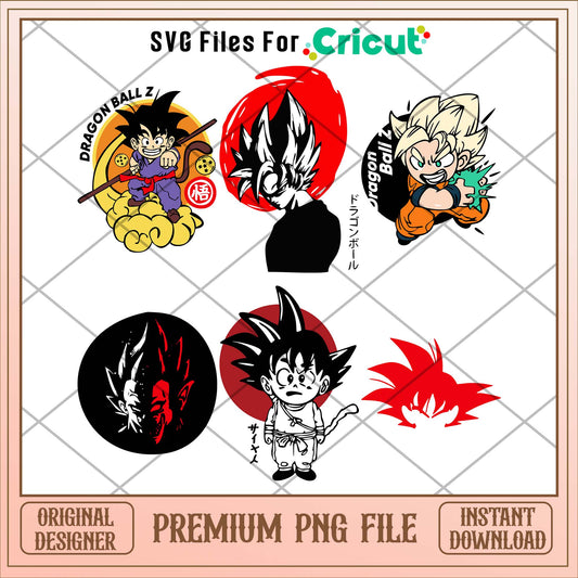 Anime Dragon balls Songoku png bundle