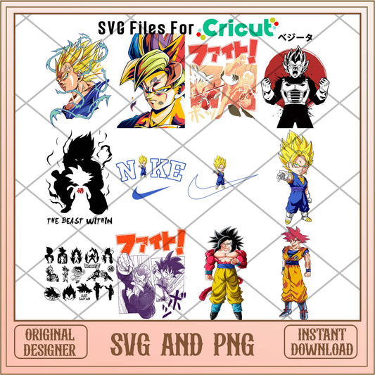 Dragon ball svg bundle, Super Saiyan svg bundle - Svgfileforcricut
