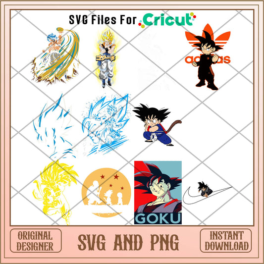 Dragon ball svg bundle, Anime yellow and blue bundle - Svgfileforcricut