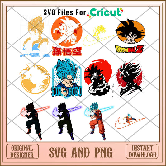 Dragon ball logo svg bundle, Gonku shadow svg bundle - Svgfileforcricut