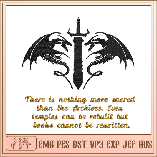 Dragons Sword Embroidery Design