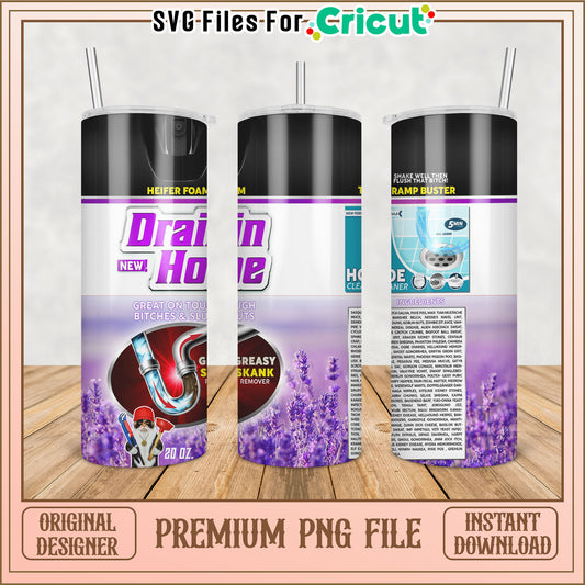 Drain Hoe Tumbler PNG Sublimation Design