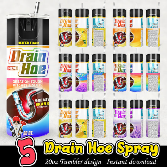 Drain Hoe Spray Bundle Png, Drain Hoe Spray 20oz tumbler bundle