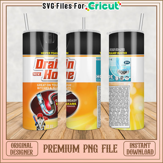 Drainin House Tumbler Design PNG File for DIY Projects Download