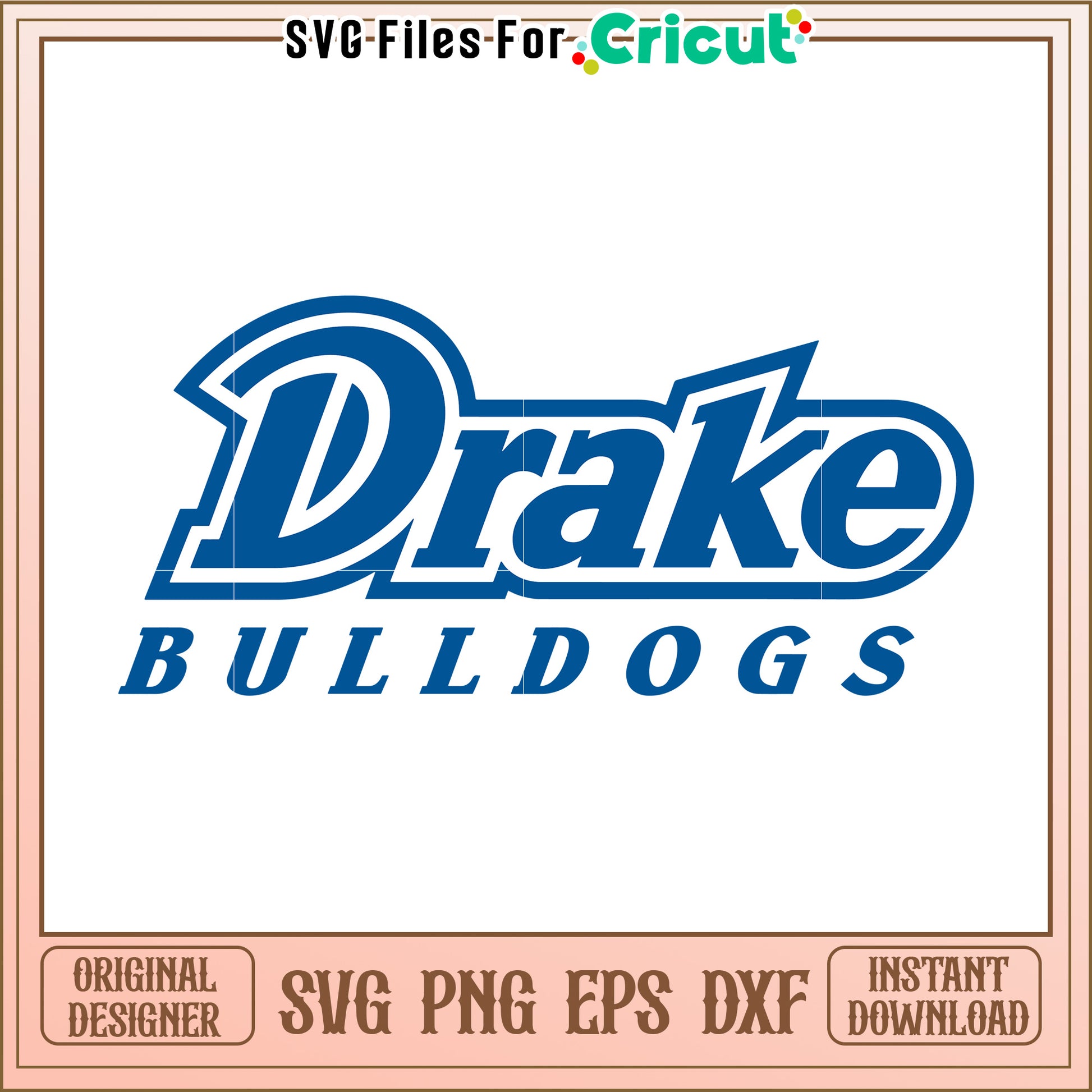 Drake Bulldogs SVG File for Cricut, Instant Download Original Design