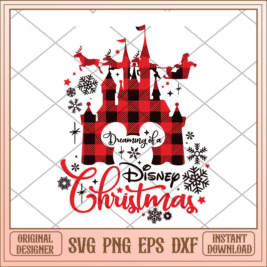 Dreaming of a white christmas svg, Disney castle Christmas svg