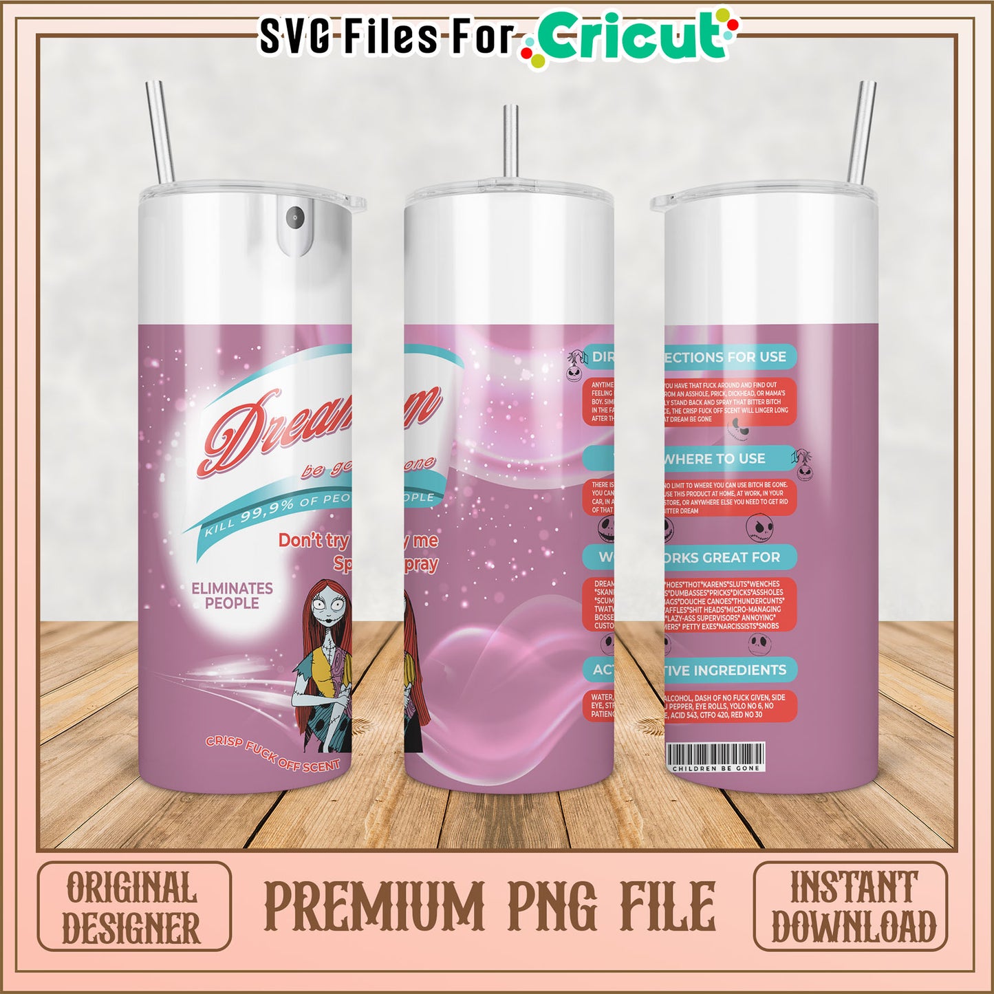 Dreamy Tumbler Design PNG File for Cricut Craft Projects Download