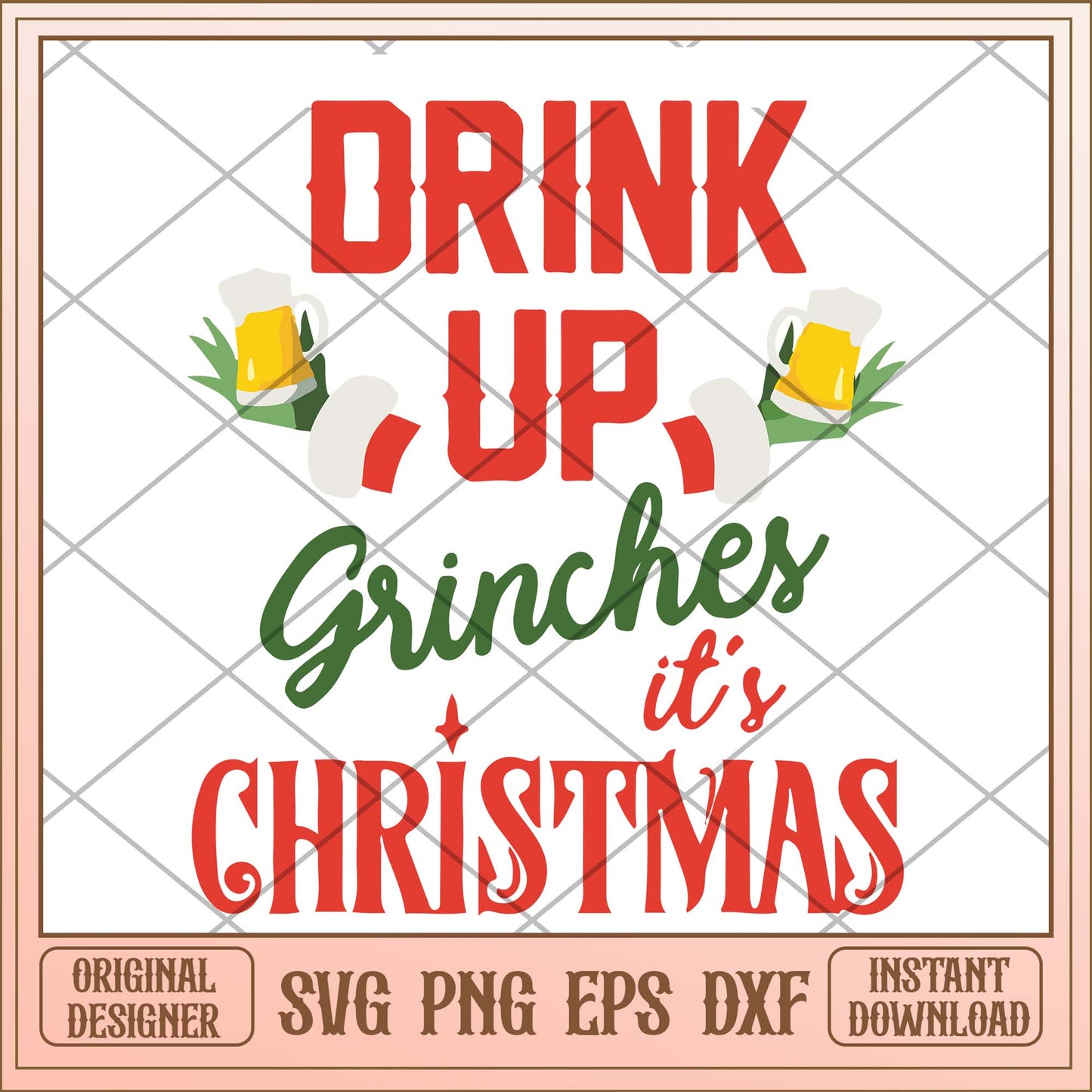 Drink up grinches it's christmas svg, Christmas Grinch beer svg bundle
