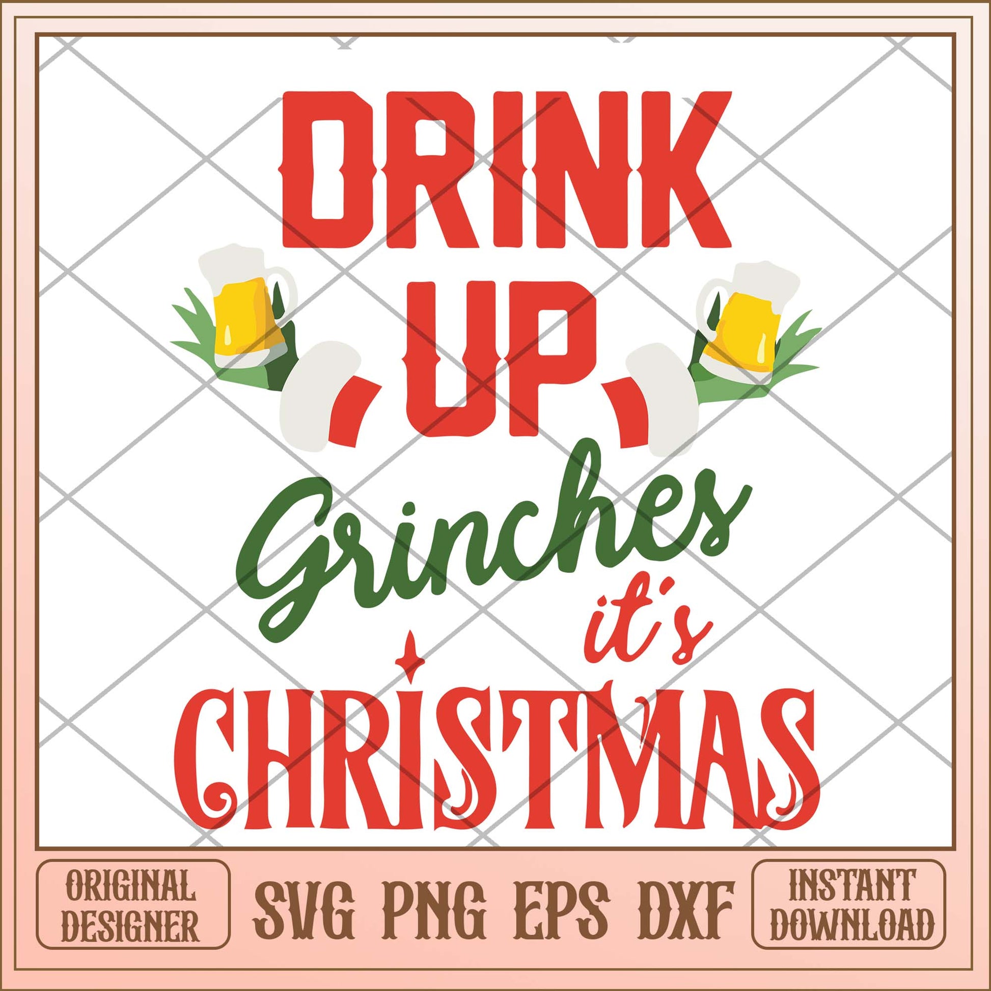 Drink up grinches it's christmas svg, Christmas Grinch beer svg bundle