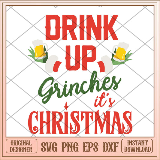Drink up grinches it's christmas svg, Christmas Grinch beer svg bundle