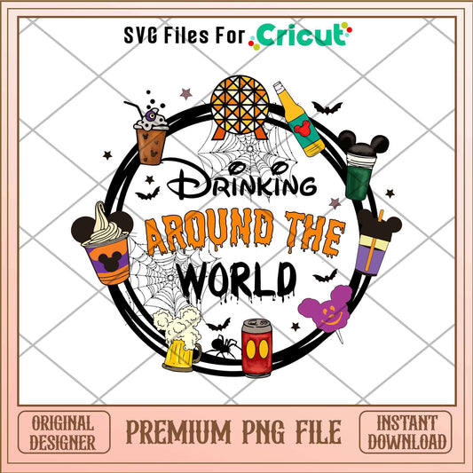 Drinking Around The World png, Disney characters png, Digital Download