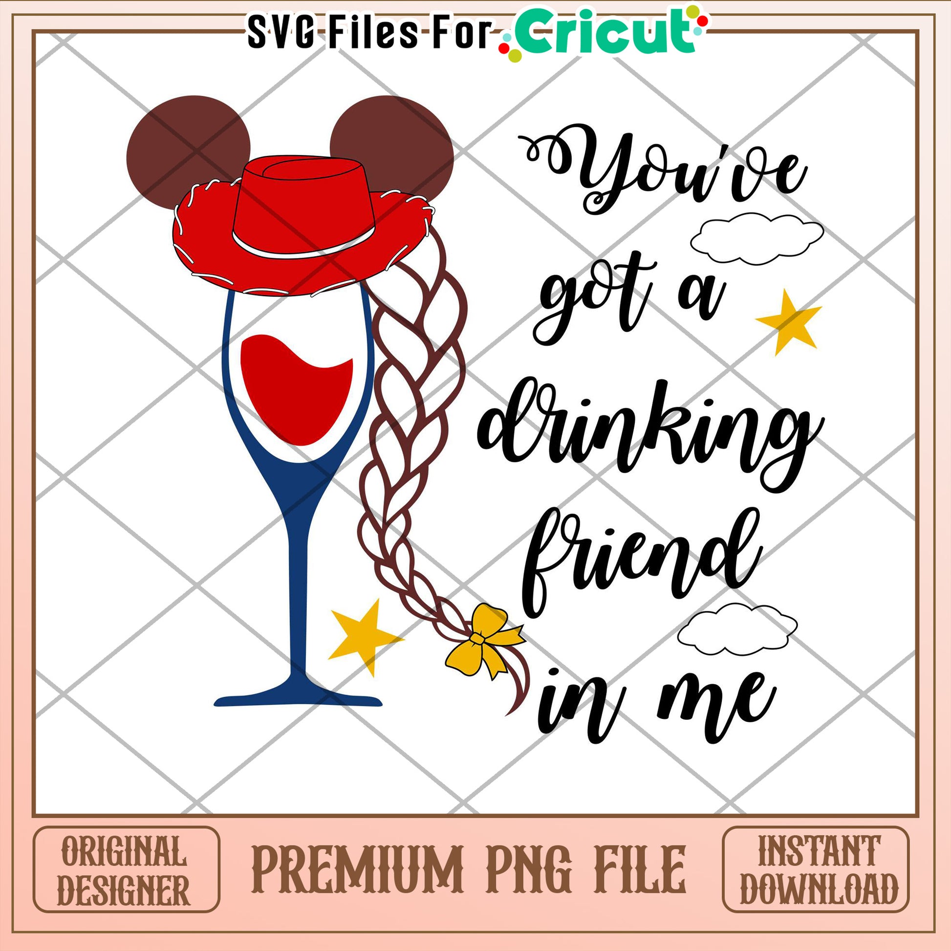 Drinking Friend PNG Wine Glass Design