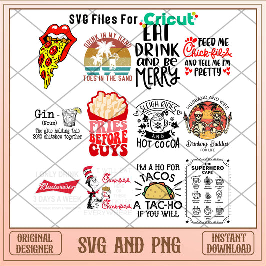 Eating spirit svg bundle, Fast food svg bundle - Svgfileforcricut 