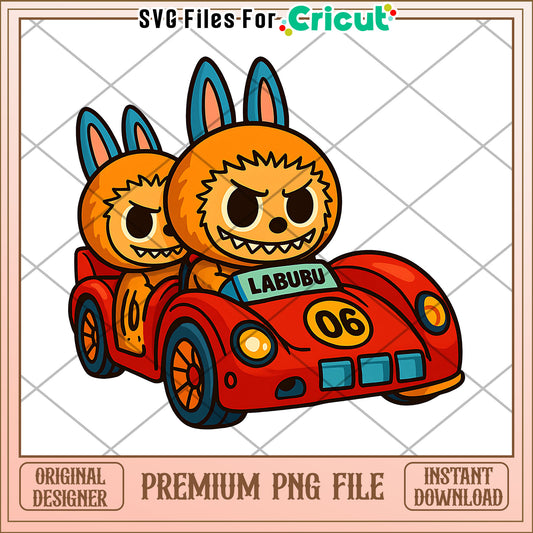 Drivers labubu png, cute labubu png, labubu popmart png