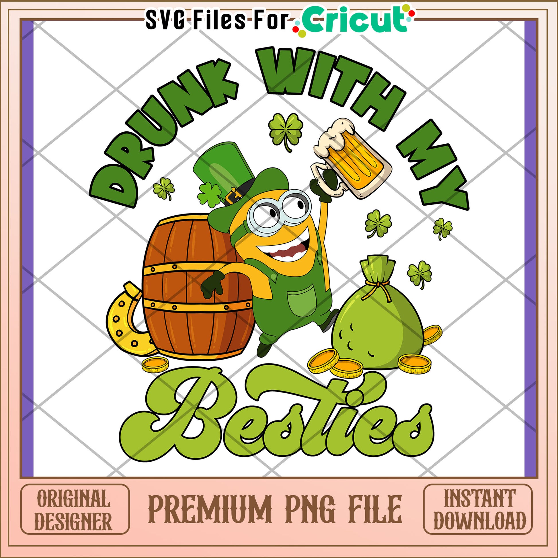 Drunk With My Besties Fun PNG Design for Parties