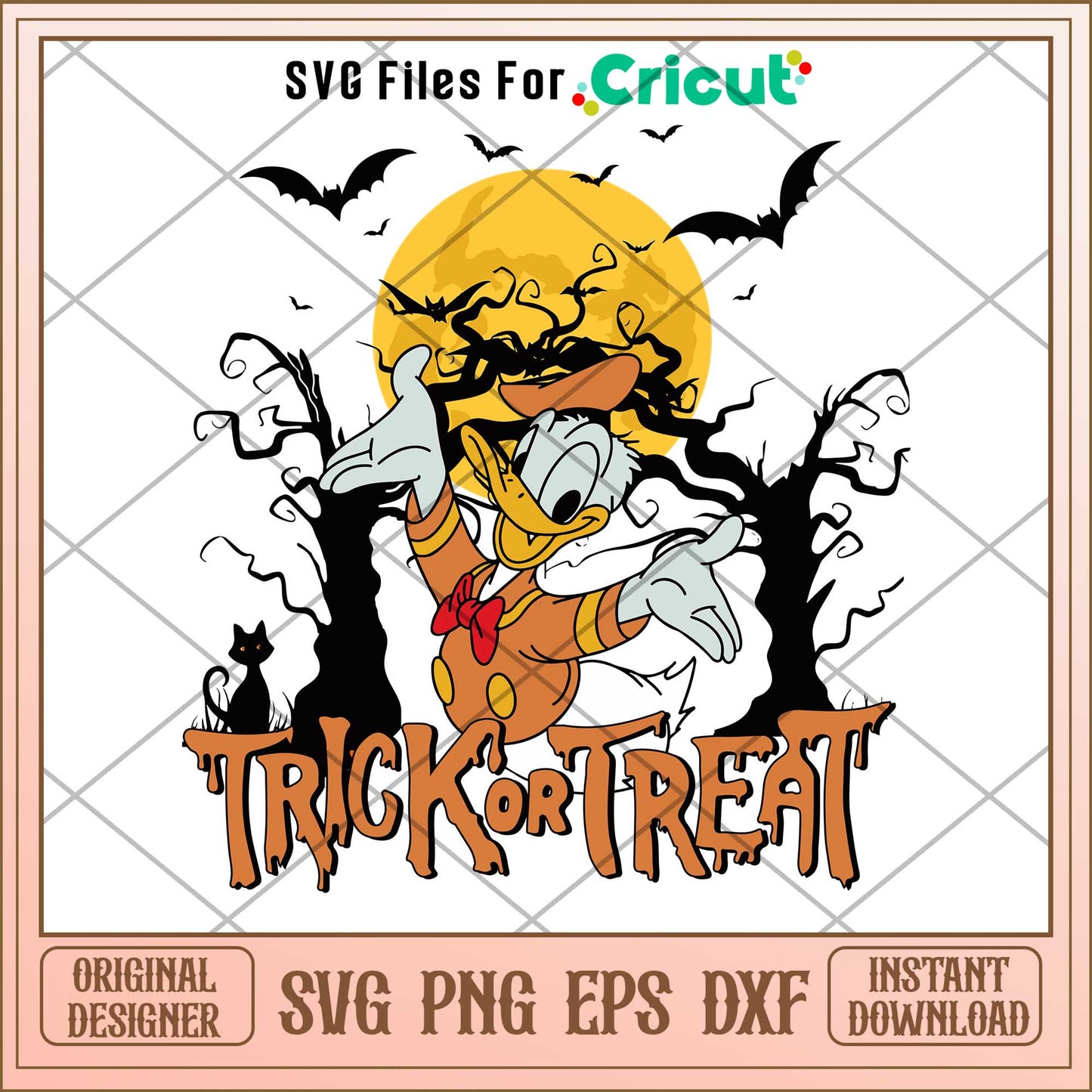 Duck donald Trick or Treat Halloween svg, Disney characters svg, Digital Download