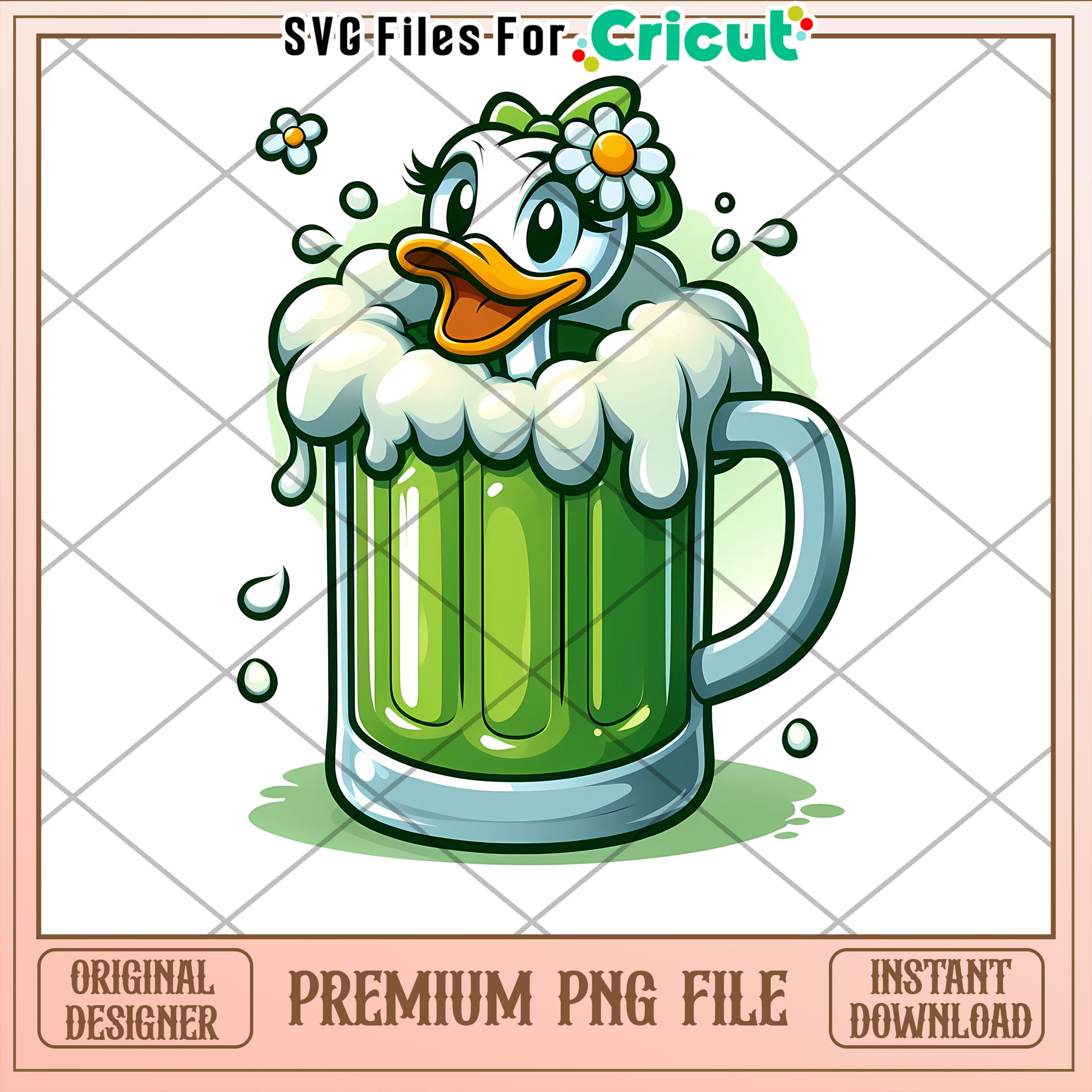 Duck in Beer Mug PNG Cricut File