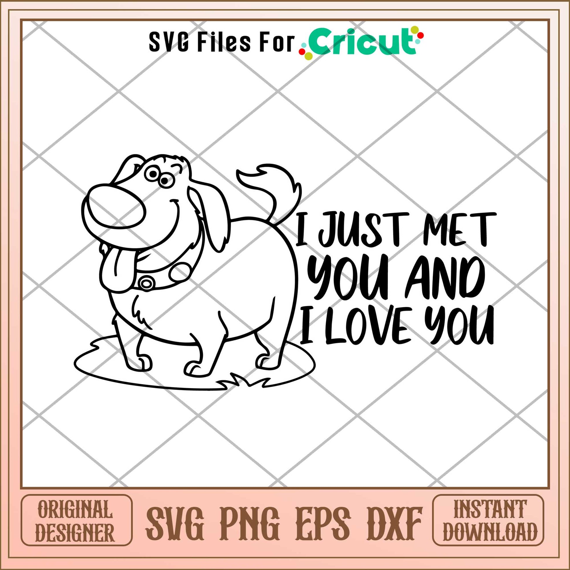 Dug Dog  I just met you and I love you coloring Svg,  up characters svg, digital dowload