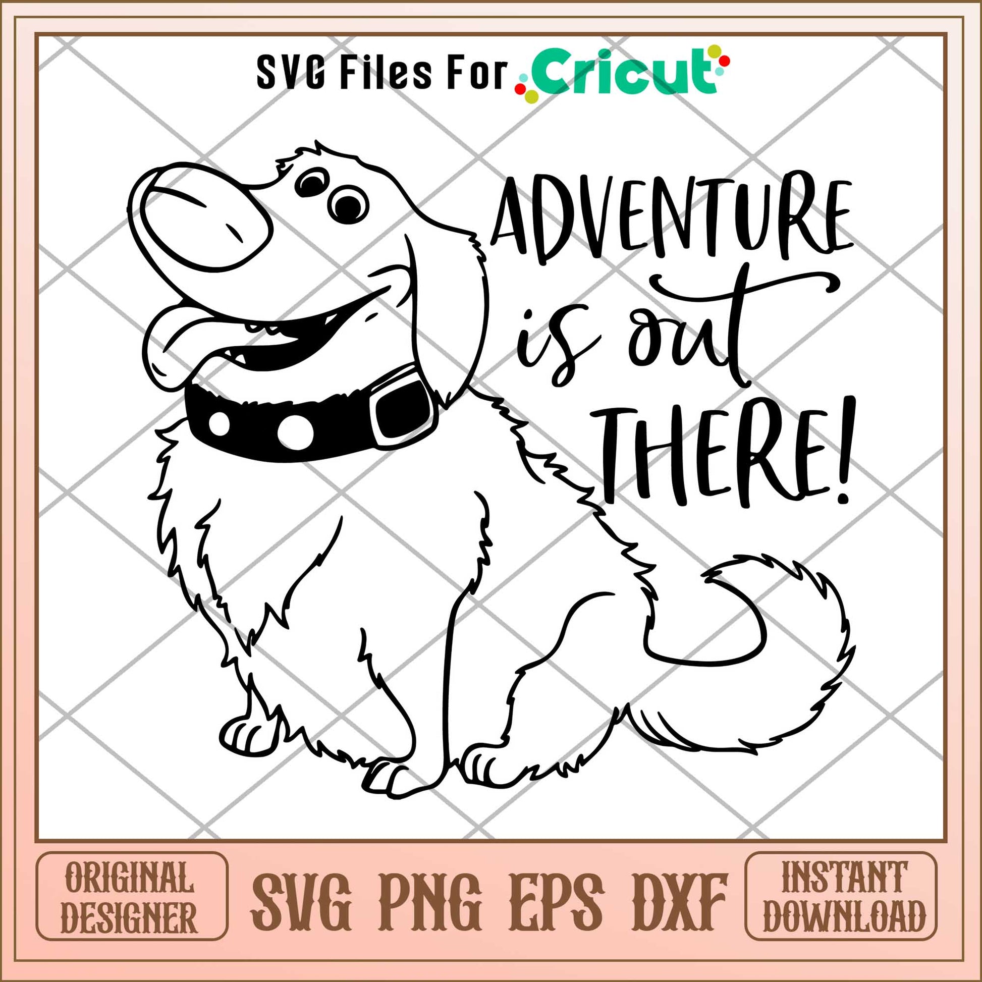 Dug dog  Adventure Is Out There coloring Svg,  up characters svg, digital dowload