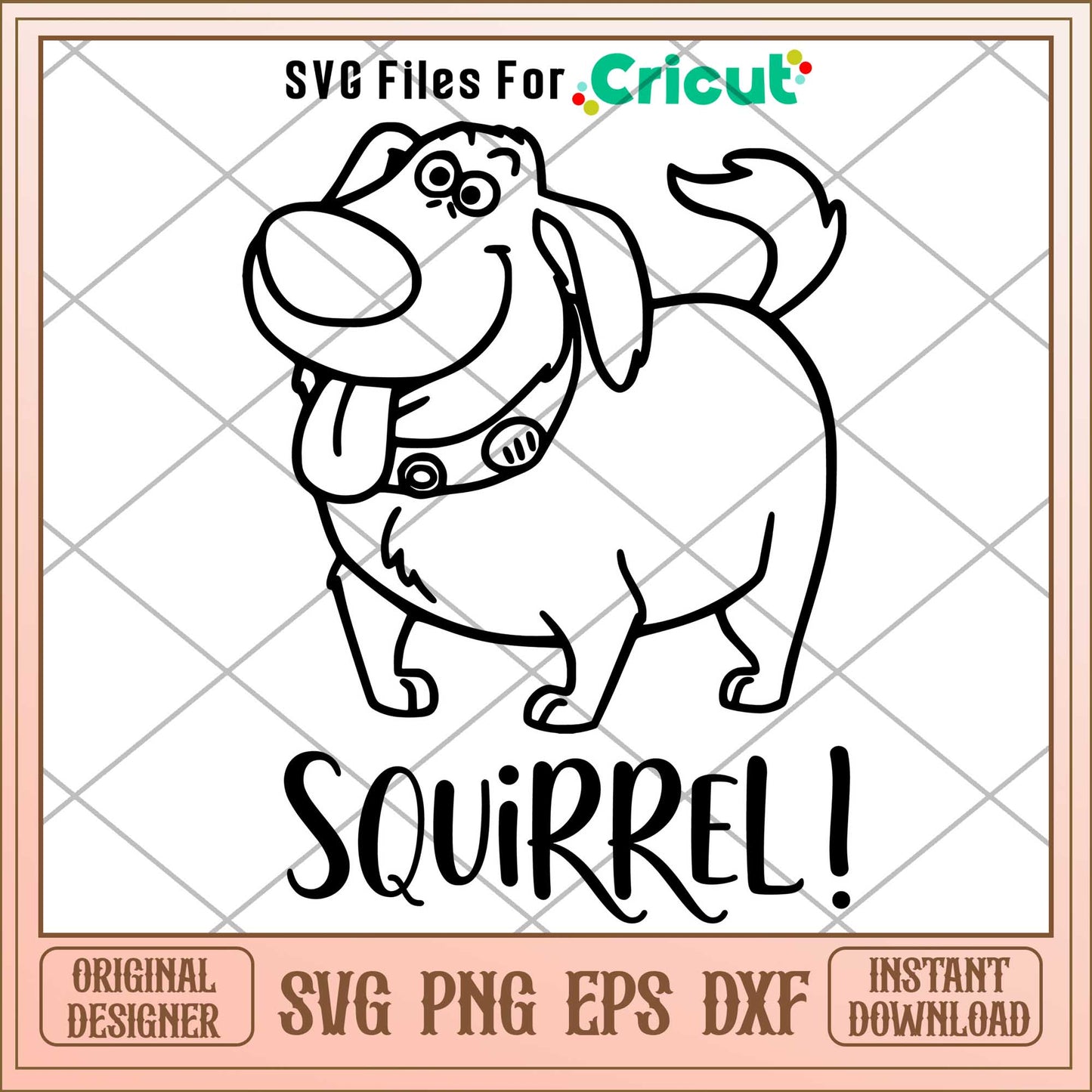Dug from Up Squirrel coloring svg,  up characters svg, digital dowload