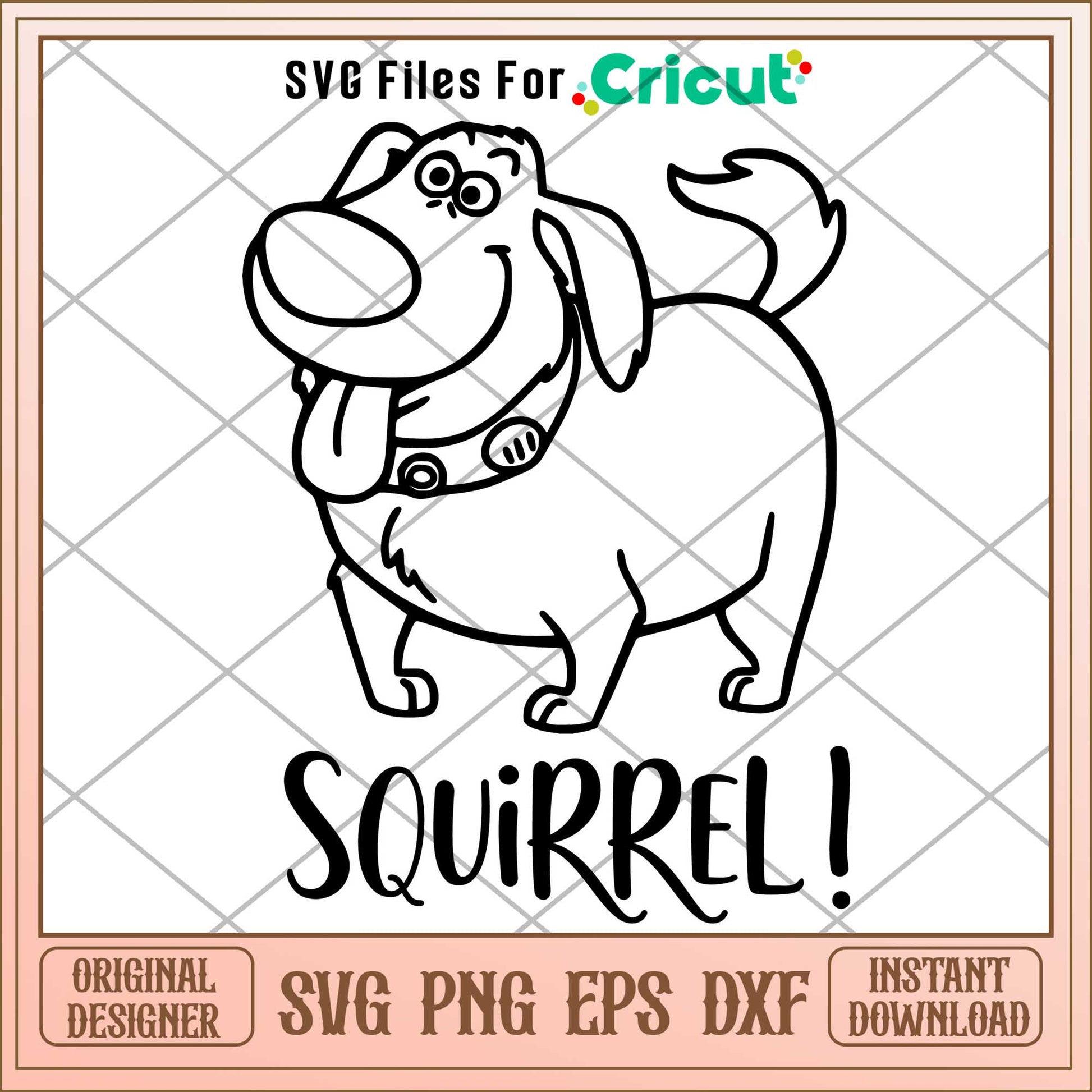 Dug from Up Squirrel coloring svg,  up characters svg, digital dowload