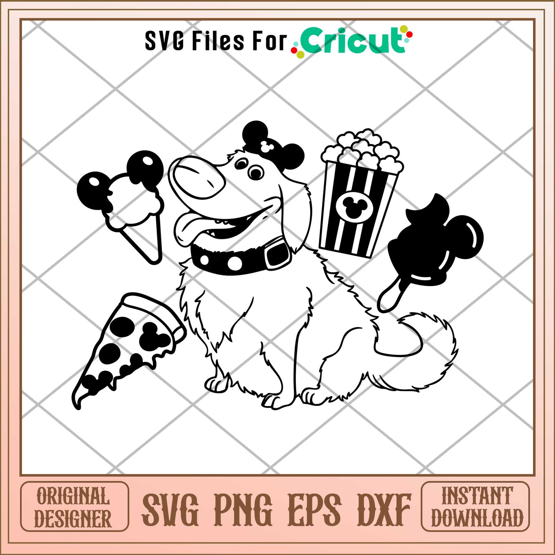 Dug from Up mickey head  snack svg,  up characters svg, digital dowload