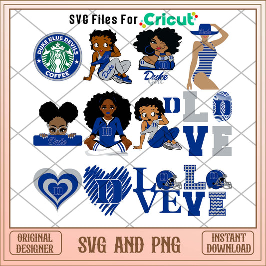 Duke bluedevil girl svg, Duke bluedevil svg bundle, NCAA svg