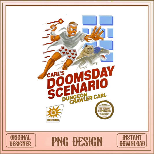 Dungeon Crawler Carl Doomsday Scenario PNG, Retro Game PNG, Book Fan PNG