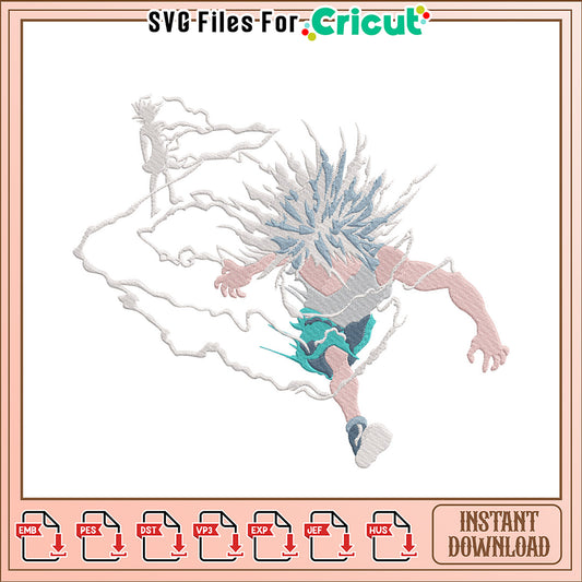 Dynamic Action Embroidery Design Instant Download File