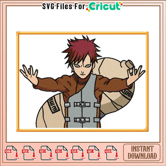 Dynamic Anime Character Embroidery Design Download