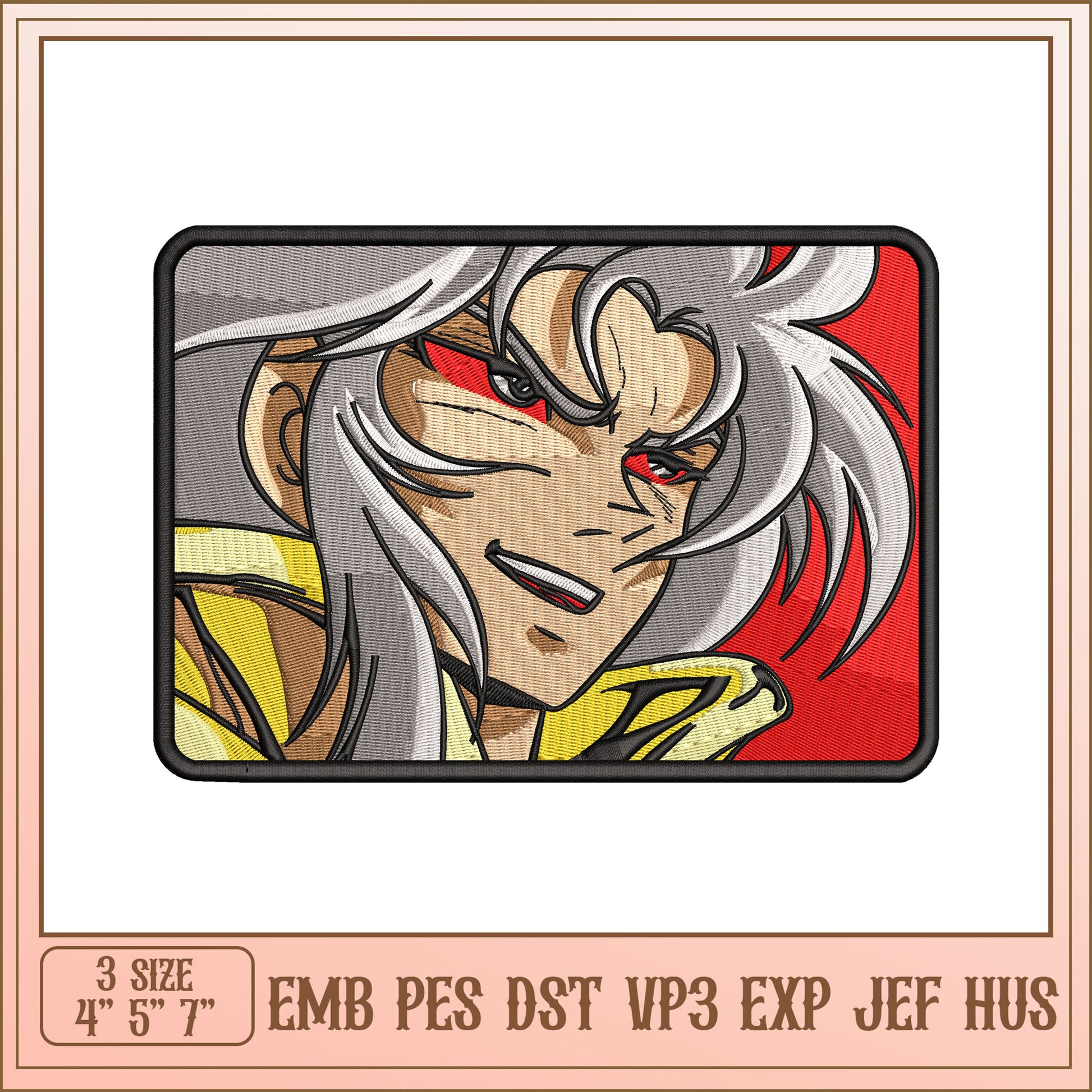 Dynamic Anime Character Embroidery Design for All Formats