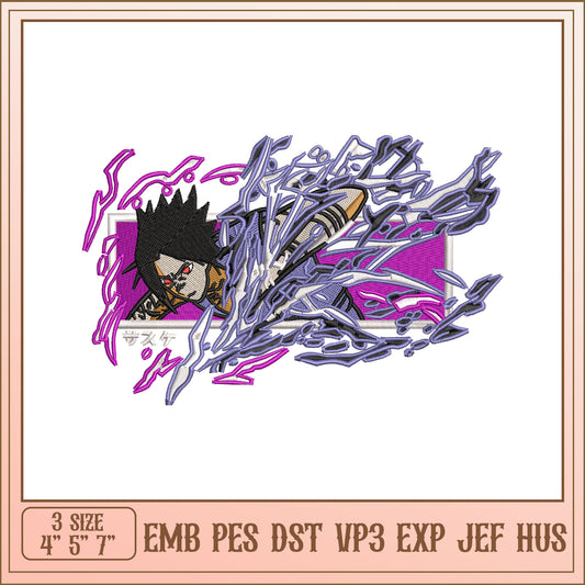 Dynamic Anime Character Embroidery Design for All Machines