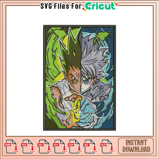 Dynamic Anime Embroidery Design Instant Download File