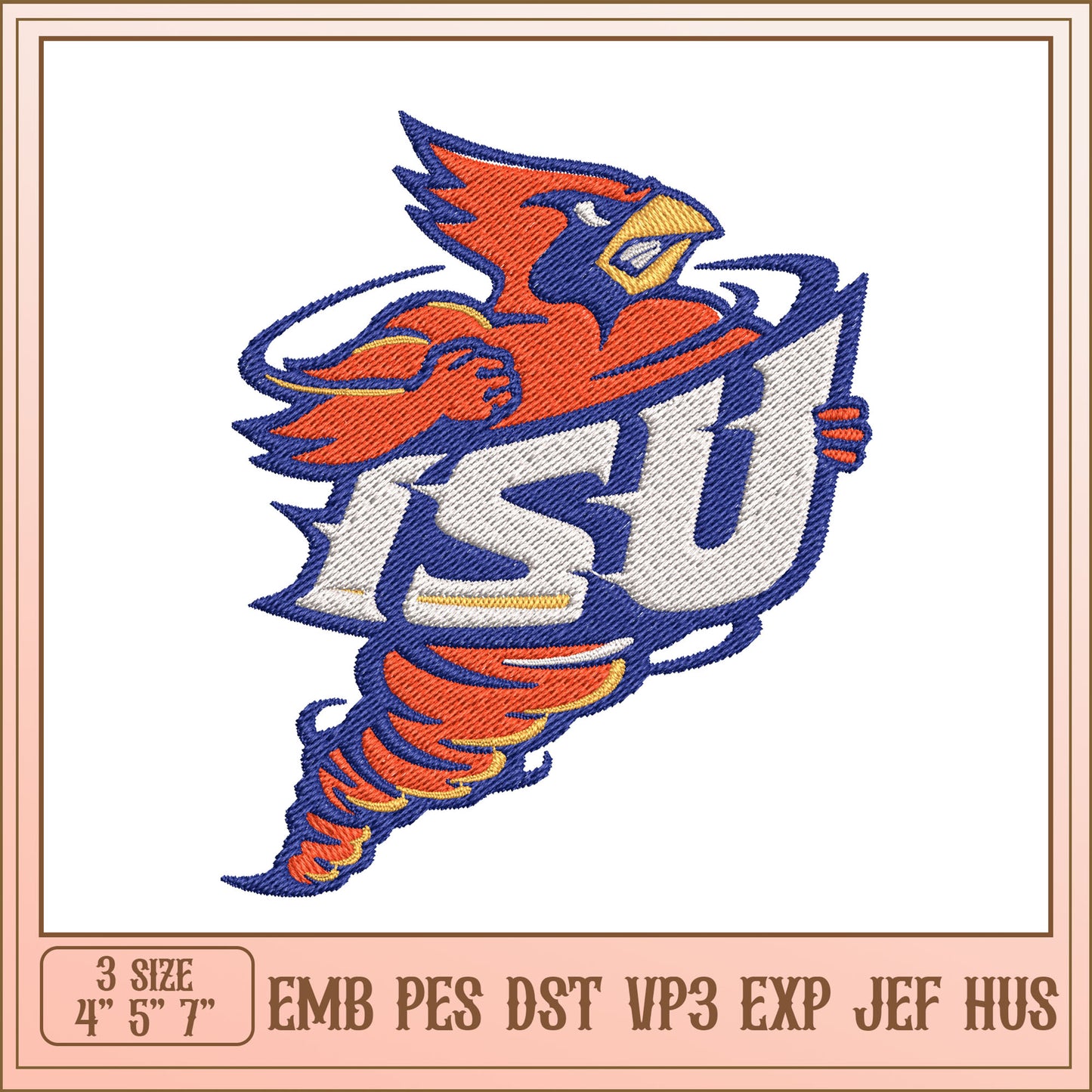 Dynamic Cardinal Embroidery Design for Personalizing Projects