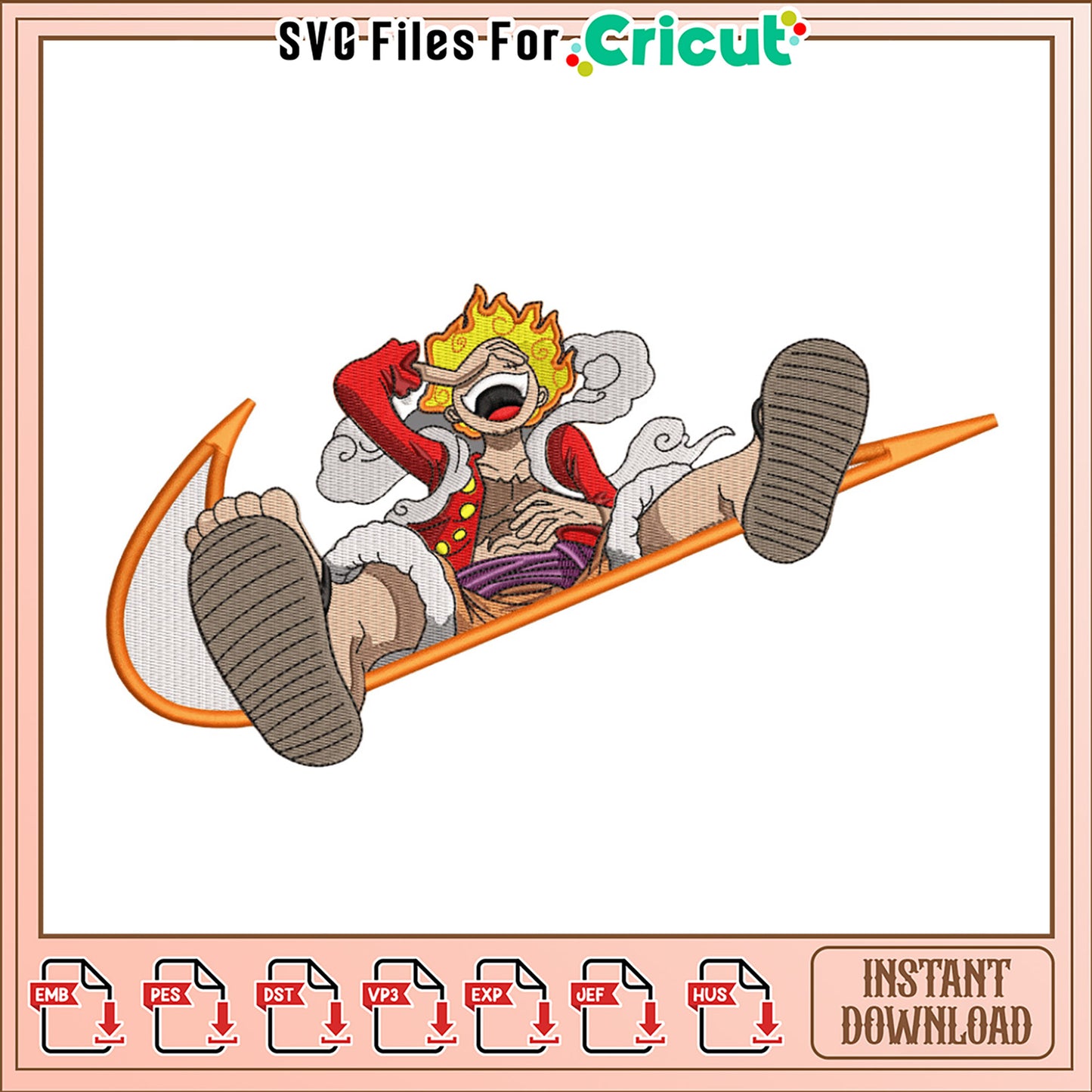 Dynamic Cartoon Embroidery Design for Creative Projects