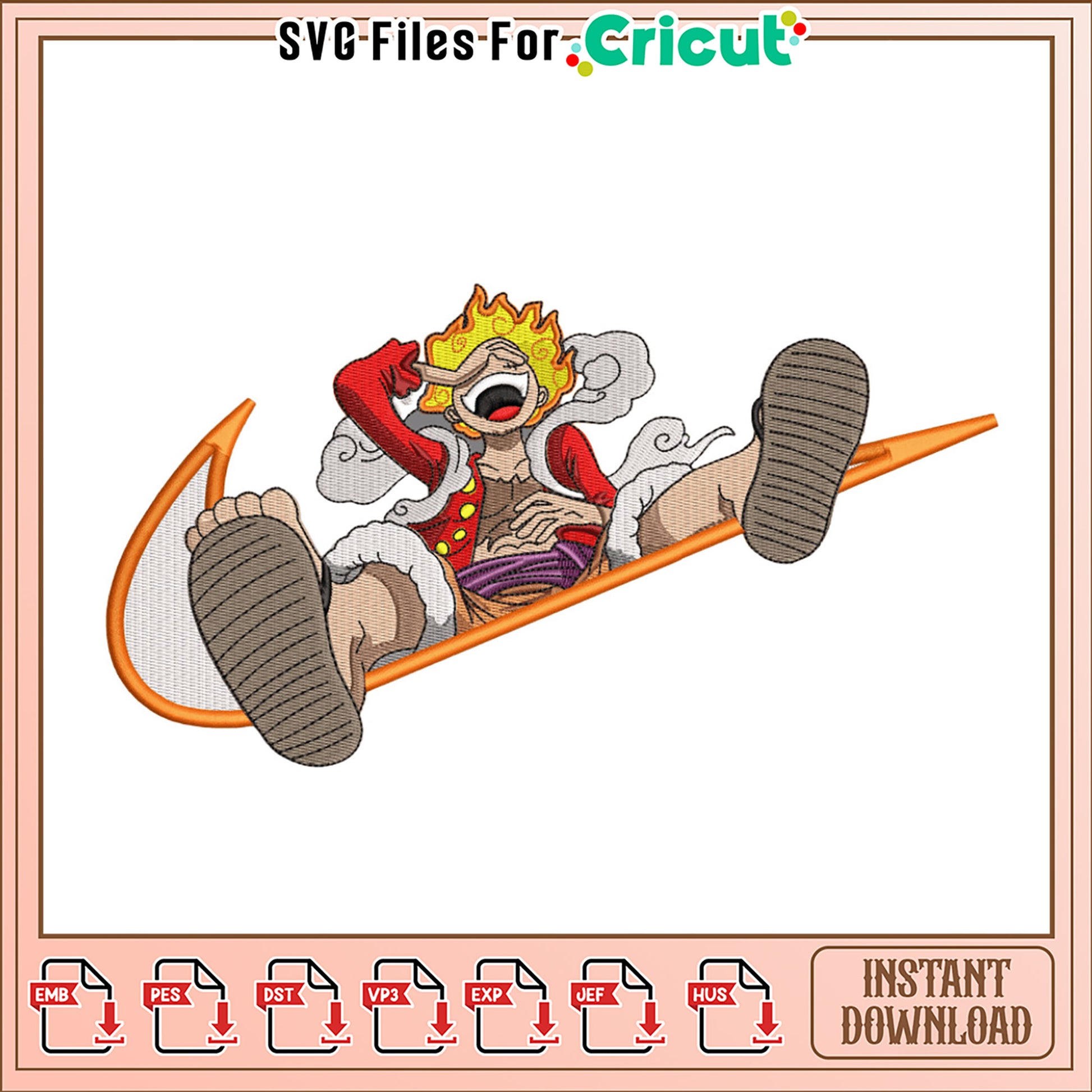Dynamic Cartoon Embroidery Design for Creative Projects